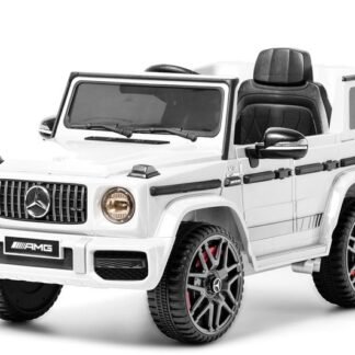 Mercedes G63 12V, BLANCO, RC, ASIENTO DE PLÁSTICO, RUEDAS DE PLÁSTICO - INDA1124-AT-G63WHITEPLAST